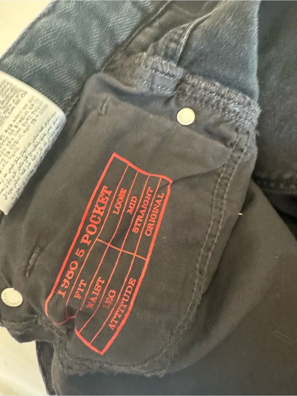 Diesel Men's Black Jeans with Red Pocket Label